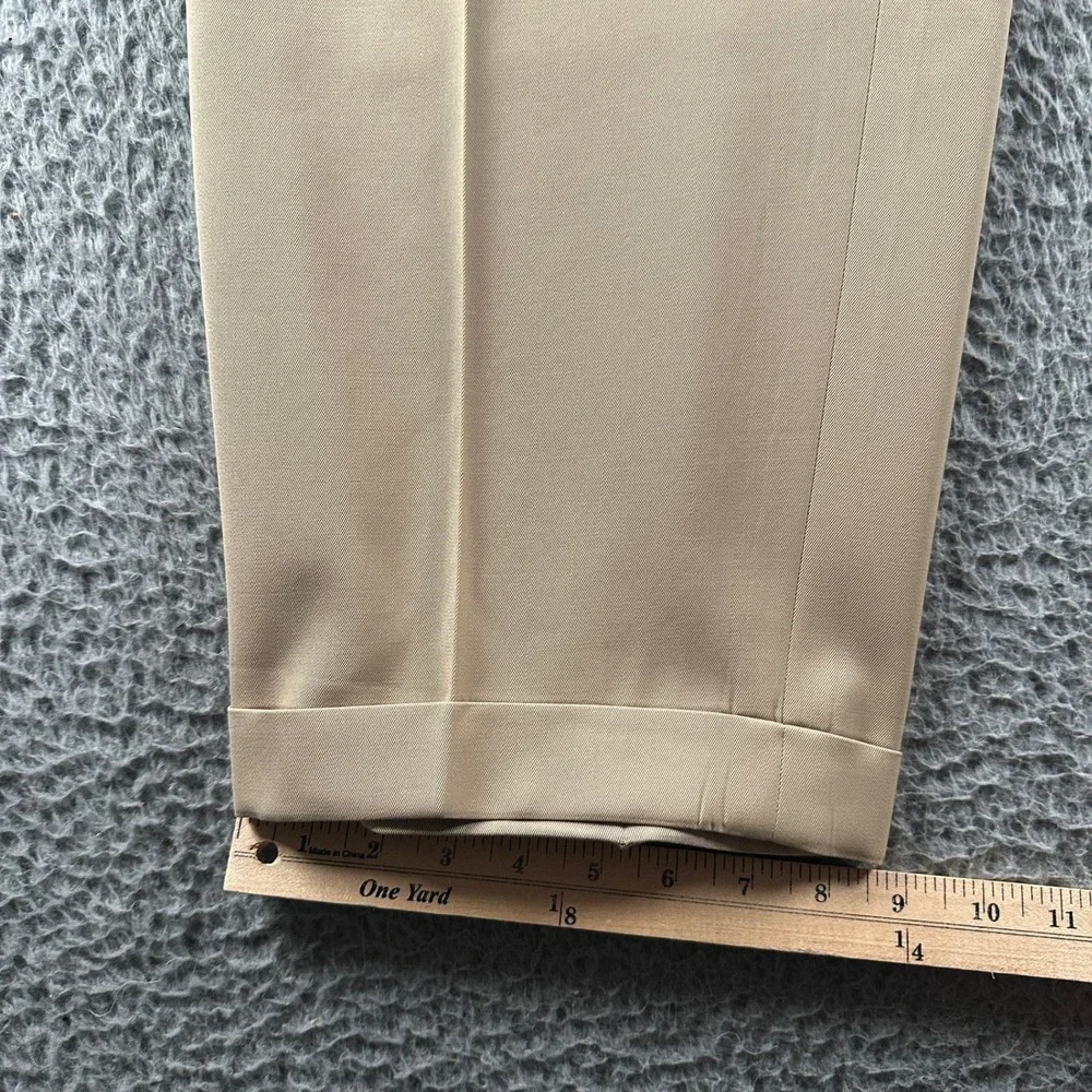 Vtg Polo Ralph Lauren Dress Pants Mens 40(38 Fit)Beige Pleated Virgin Wool Italy
